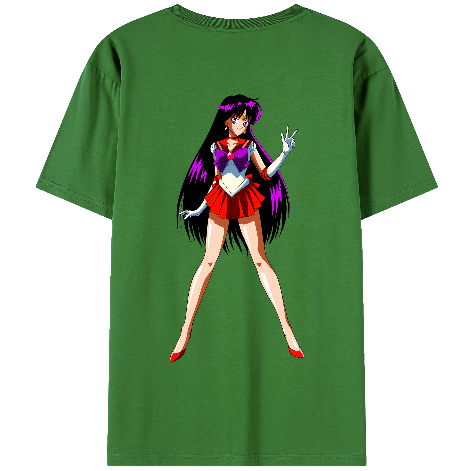 （画像用） 美少女戦士セーラームーン 火野レイ ひの レイ Sailor Moon Hino Rei （セーラーマーズ,Sailor Mars） レディース半袖Tシャツ(バックプリント)